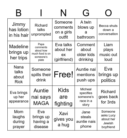 Christmas Bingo Card