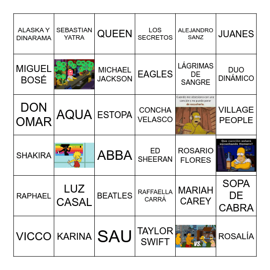 BINGO MUSICAL 2024 Bingo Card