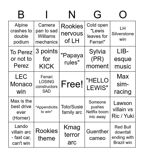 DTS 2025 Bingo Card