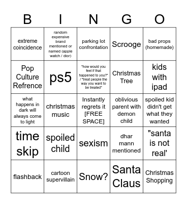 Dhar Mann Bingo  christmas edition Bingo Card