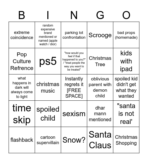 Dhar Mann Bingo  christmas edition Bingo Card