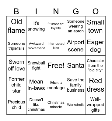 Hallmark Christmas Bingo Card