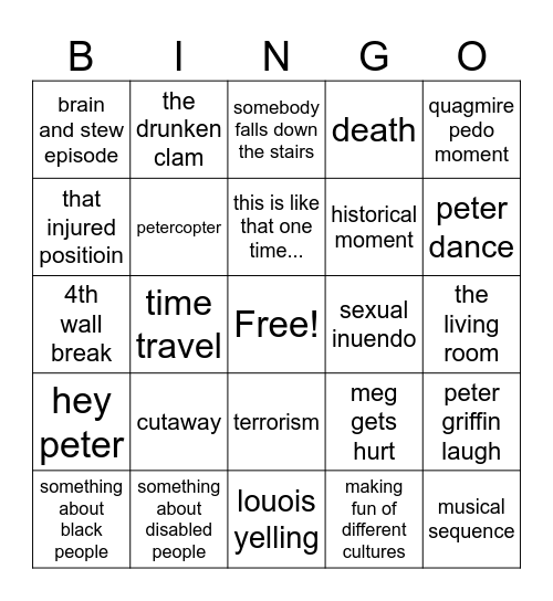 family person Bingo Card