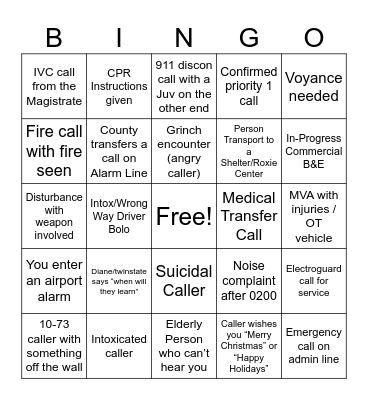 christmas CT bingo Card