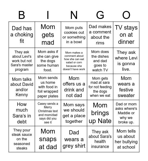 Christmas Bingo Card