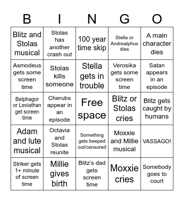 Helluva Boss season 3 bingo Card