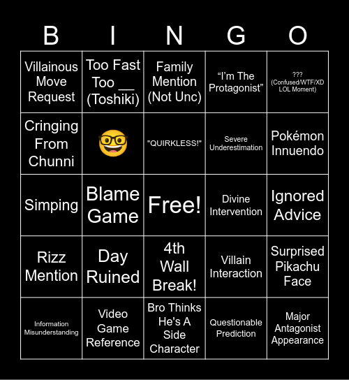 MHA (AGAIN!!!) Bingo Card