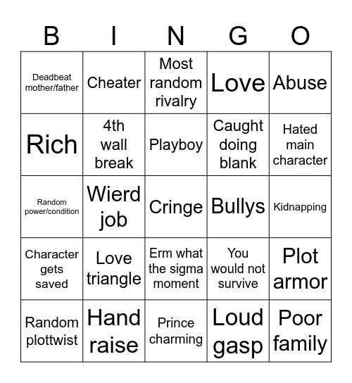 MSA card Bingo Card