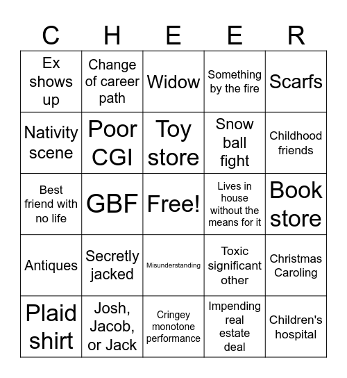 Hallmark Christmas Movie Bingo Card