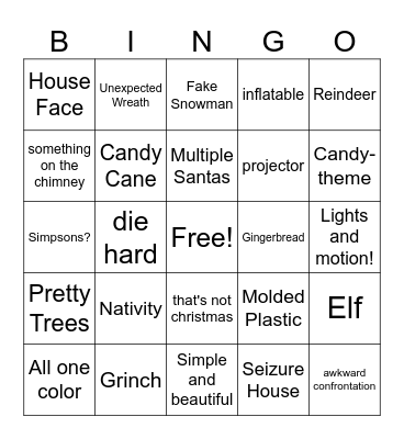Christmas Lights Bingo! Bingo Card