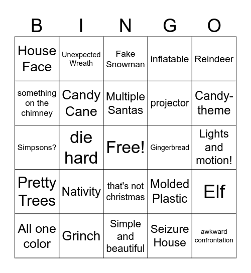 Christmas Lights Bingo! Bingo Card