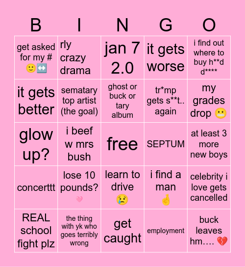 2025 bingo 🐾🧁🔪 Bingo Card