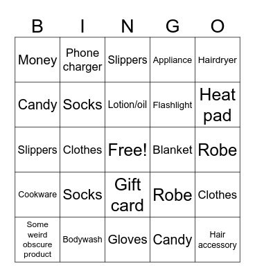Christmas Prediction G-Pa Bingo Card