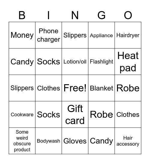 Christmas Prediction G-Pa Bingo Card