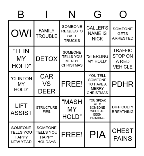 CHRISTMAS 2024 BINGO Card