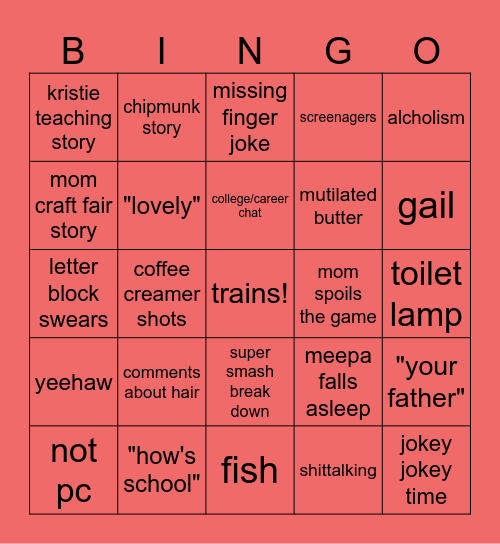 christmas bingo Card