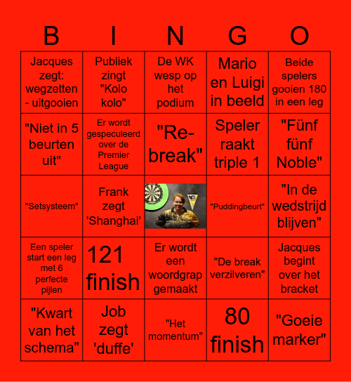 WK Darts bingo Card