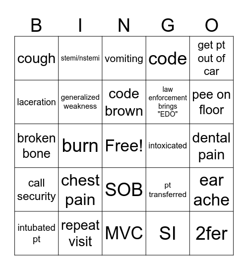 St V ER BINGO Card