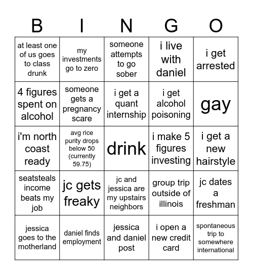 james 2025 bingo Card