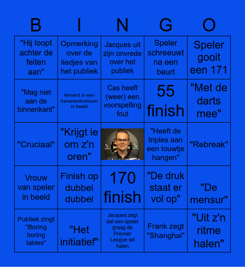 WK Darts bingo Card