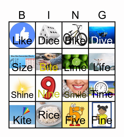 i..e bingo Card