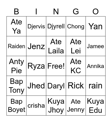 Christmas 2024 Bingo Card