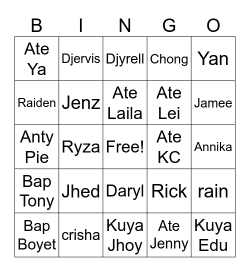 Christmas 2024 Bingo Card
