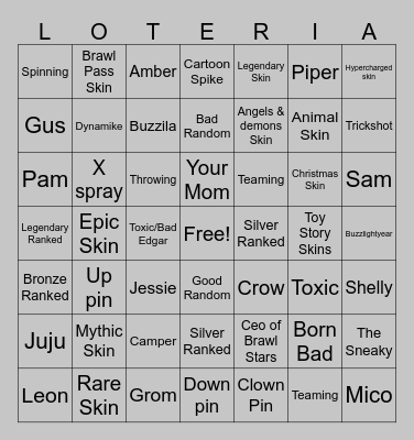 Brawl Stars Bingo Card