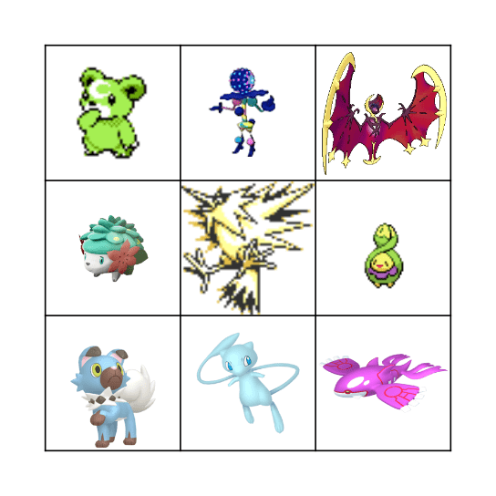 Shiny Bingo Card 2024 Bingo Card