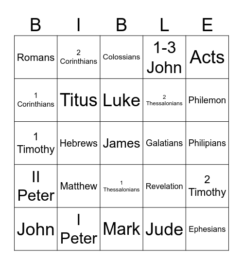 NT Books of the Bingo Card