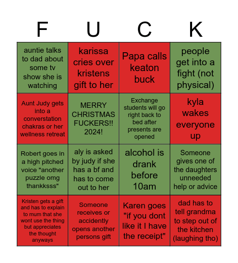 Christmas 2024! Bingo Card