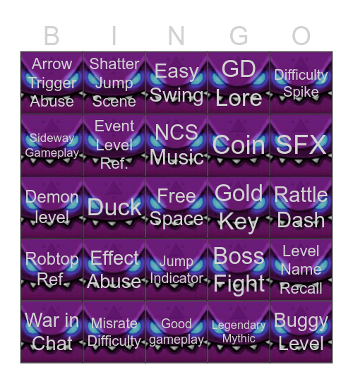Event Bingo Card