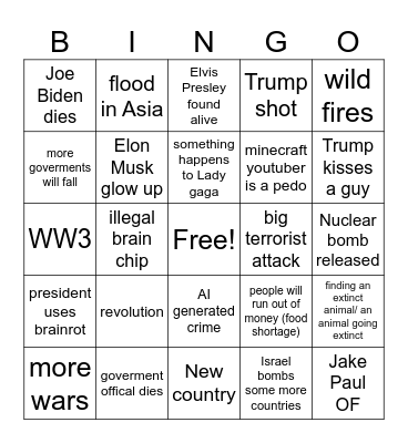 2025 bingo Card