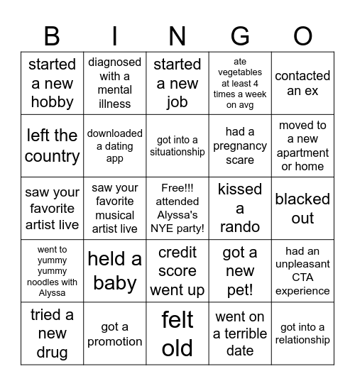 2024 Bingo! Bingo Card