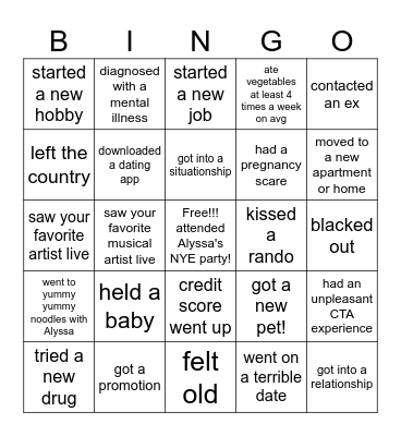 2024 Bingo! Bingo Card