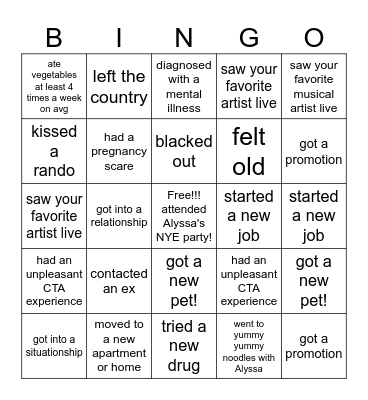 2024 Bingo! Bingo Card