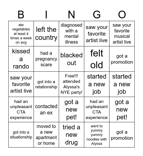 2024 Bingo! Bingo Card