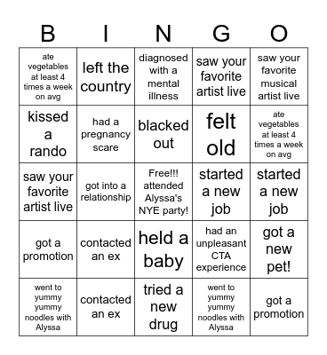2024 Bingo! Bingo Card