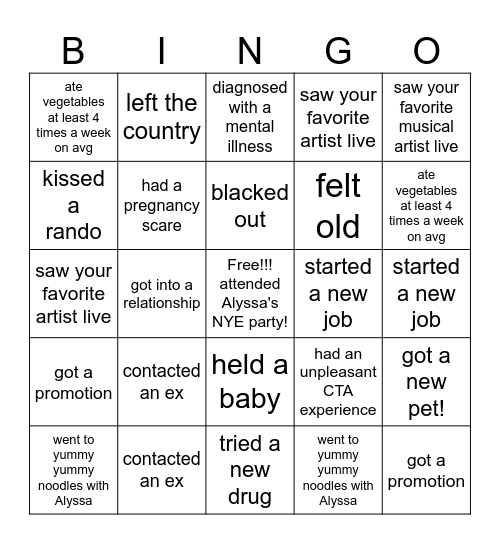 2024 Bingo! Bingo Card