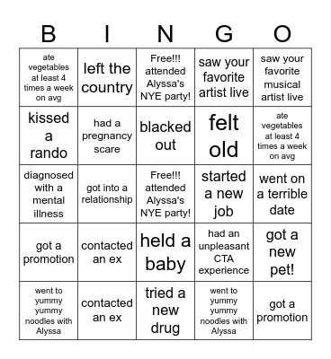 2024 Bingo! Bingo Card