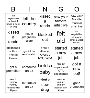 2024 Bingo! Bingo Card