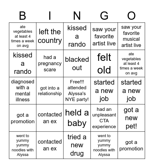 2024 Bingo! Bingo Card