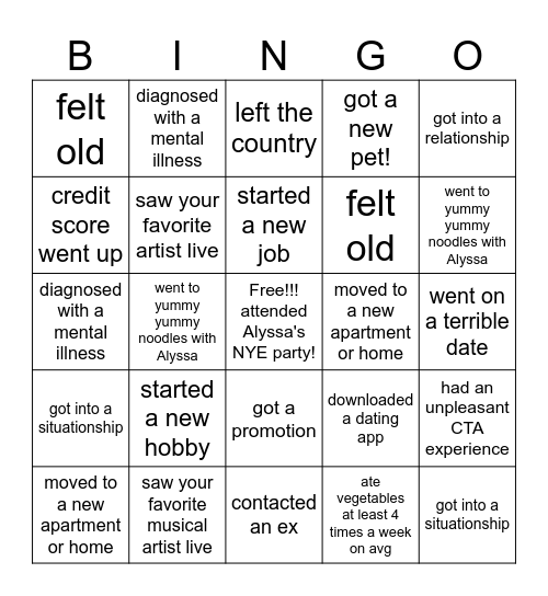 2024 Bingo! Bingo Card