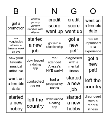 2024 Bingo! Bingo Card