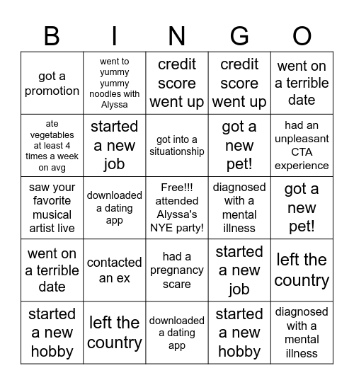 2024 Bingo! Bingo Card