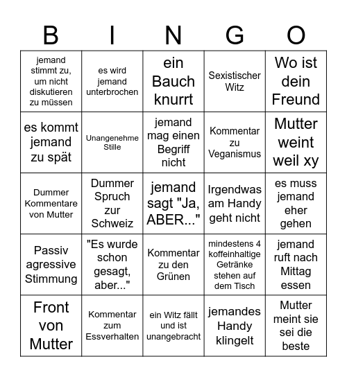 Bullshit Bingo Card