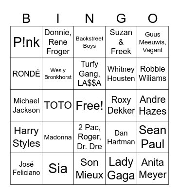 Kerst Bingo Card