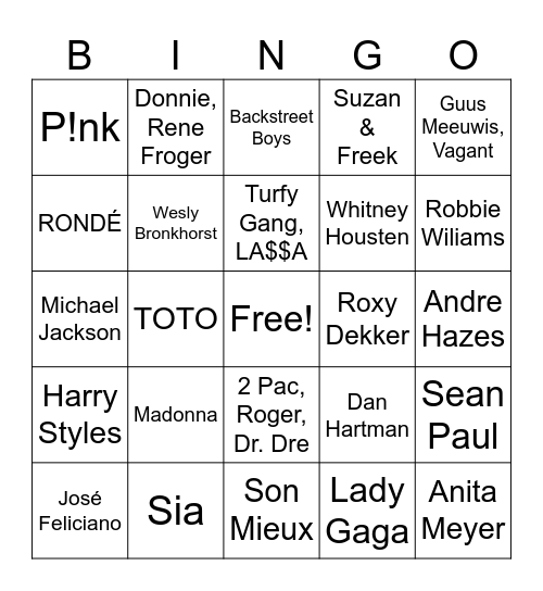 Kerst Bingo Card