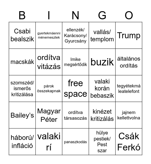 karacsonysz Bingo Card