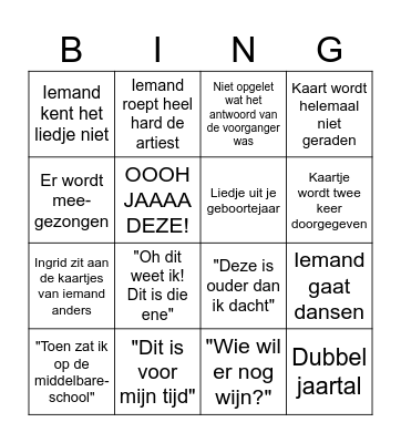 Hitster Kerst Bingo! Bingo Card